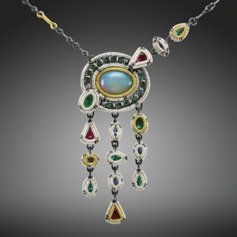 Jack Boglioli art jewelry necklace made for Artsthrive 2018 at the Albuquerque Museum