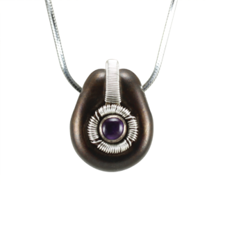 Small Jack Boglioli pendant from the Boldly Unique Collection with patina and amethyst