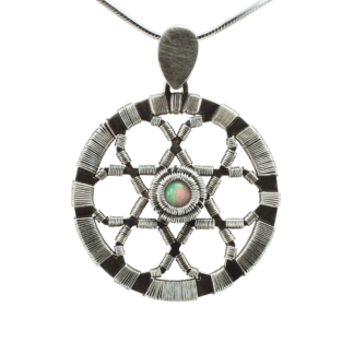 Geometric pendant by Jack Boglioli with ethiopian opal