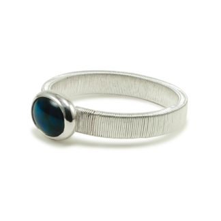 Jack Boglioli bound band ring with blue paua shell