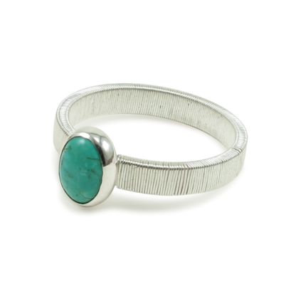 Jack Boglioli bound band ring with turquoise