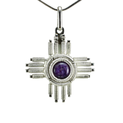 Medium Jack Boglioli Zia pendant from the New Mexico Collection with charoite