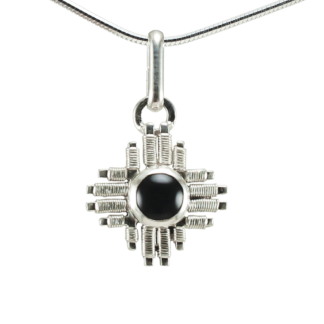 Small Jack Boglioli Zia pendant from the New Mexico Collection with onyx