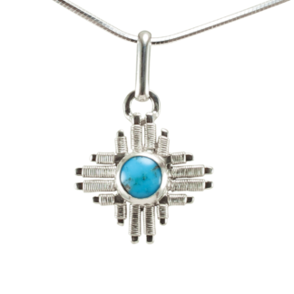 Small Jack Boglioli zia pendant from the New Mexico Collection with turquoise