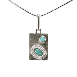 Jack Boglioli textured pendant with Ethiopian opal and turquoise