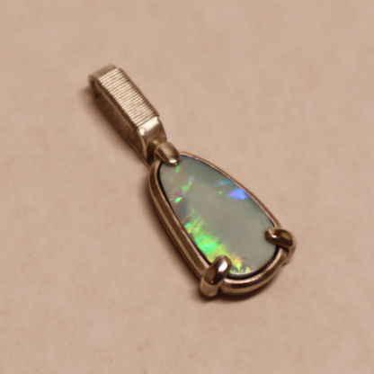Angleshot of one of a kind Australian opal pendant