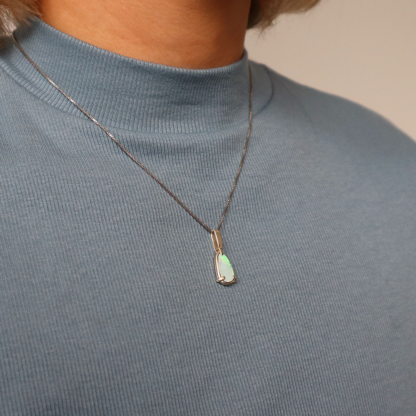 One of a kind Australian opal pendant modeled