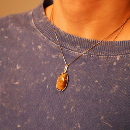 Designer Tiger's Eye pendant modeled